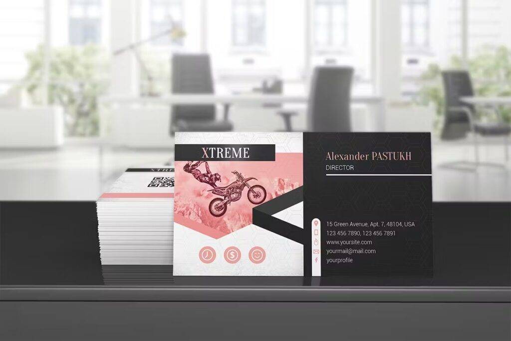 Vertical Business Card Mockup