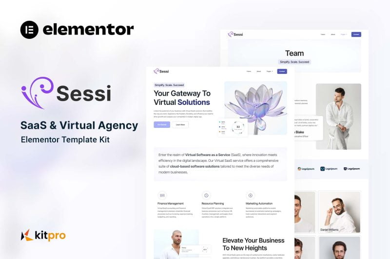 Sessi Saas & Virtual Agency Elementor Template Kit