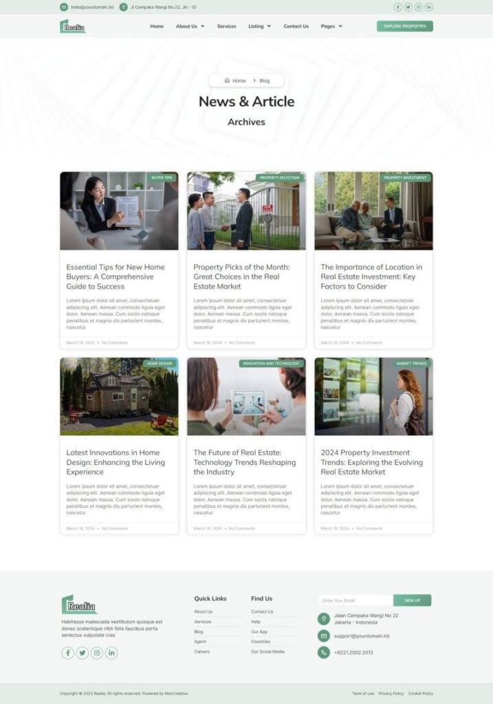 Real Estate Elementor Template Kits