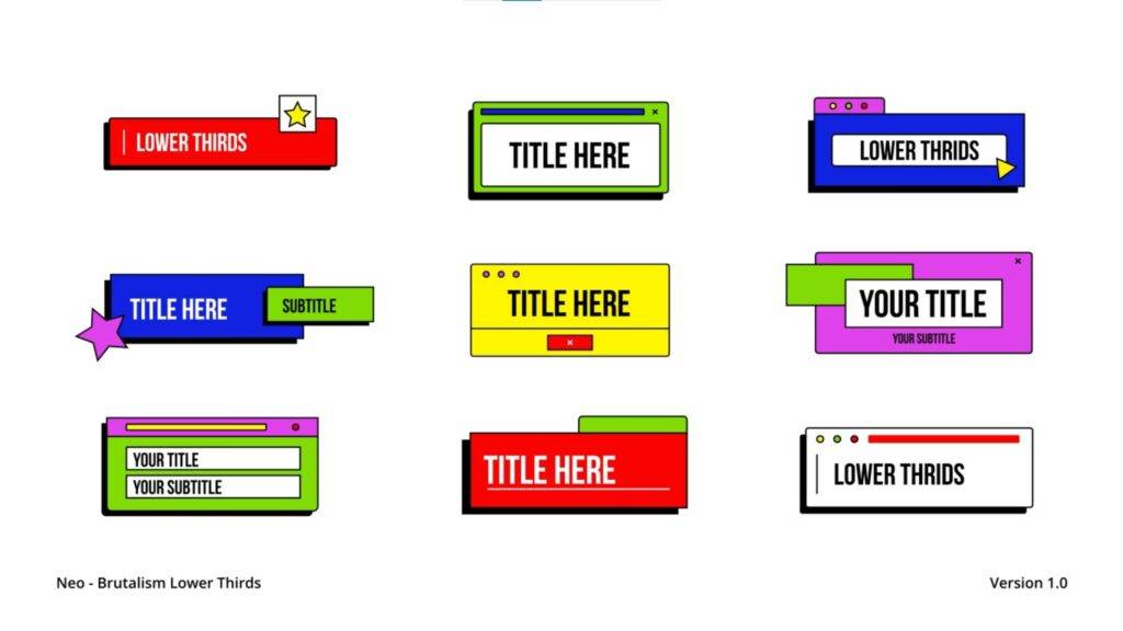 Neo-Brutalism Lower Thirds for AE