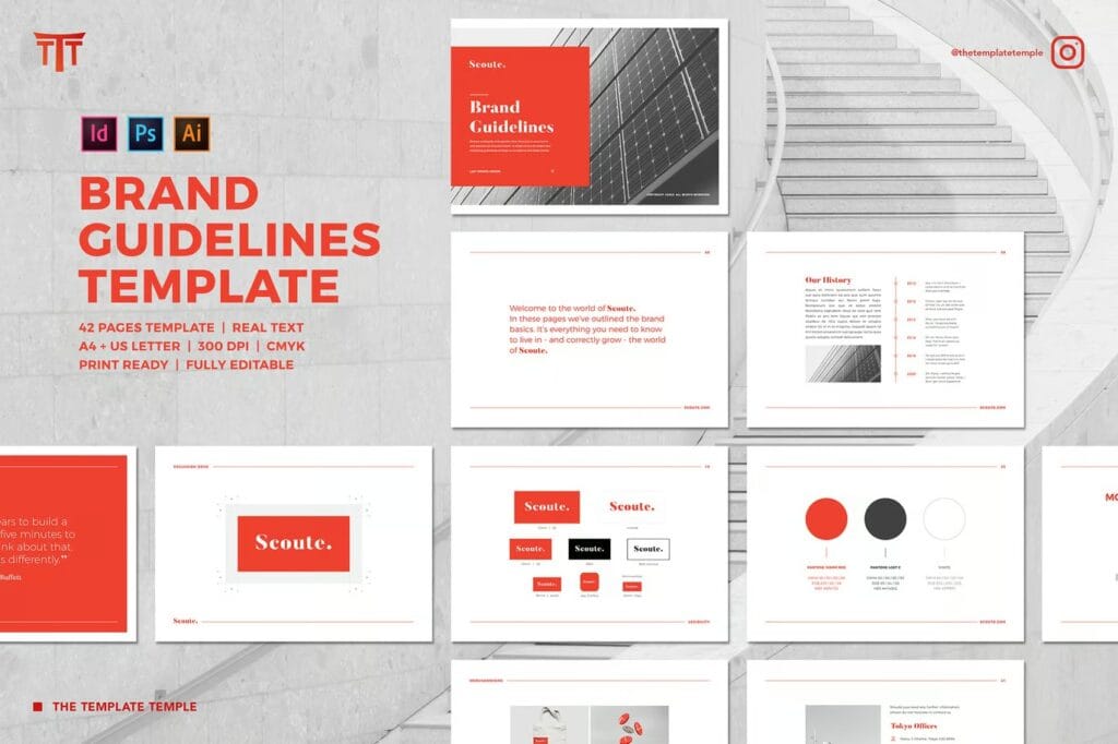 Brand Guidelines Template Vectors Illustrations