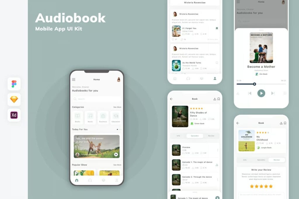 Audiobook Mobile App UI