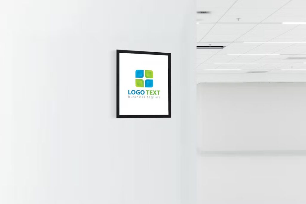 Square Office Wall Logo Mock Up