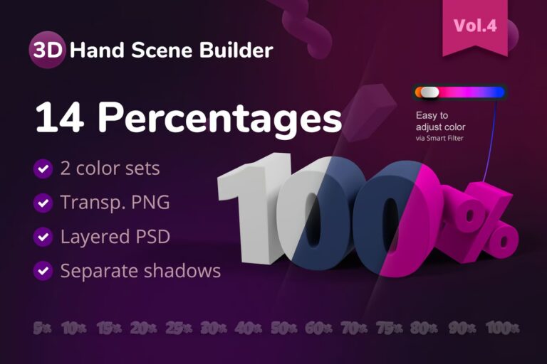 3D Hand Scene Builder Percent Numbers