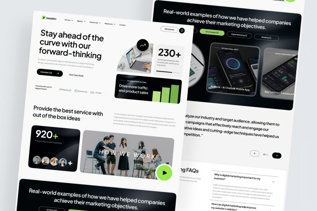 Digital marketing Agency Landing Page Bostim