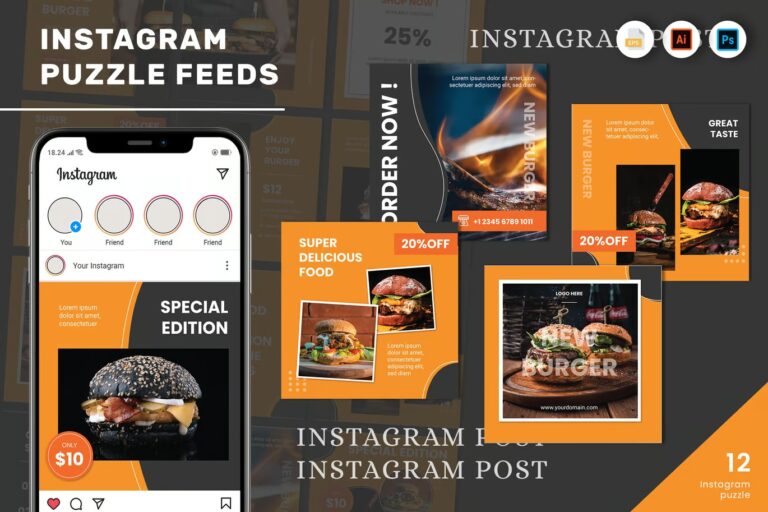 Burger Food Puzzle Instagram Feed